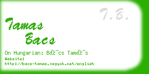 tamas bacs business card